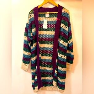 Opificio Modenese. Purple and Cream Striped Cape